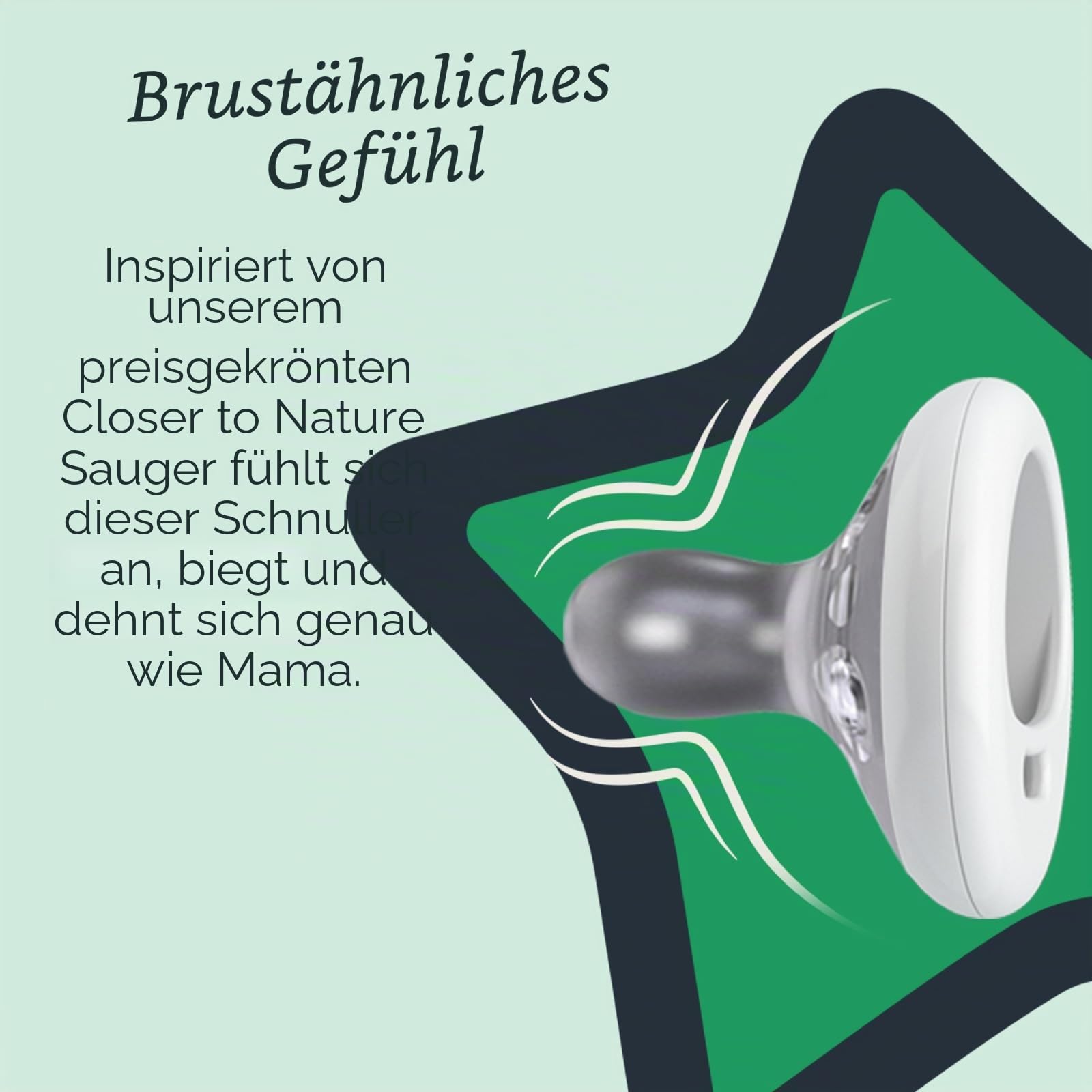 Tommee Tippee Brustähnlicher Schnuller, hautähnliche Textur, symmetrisches Design, BPA-freie Binkies, 0-6 m, 4 Stück