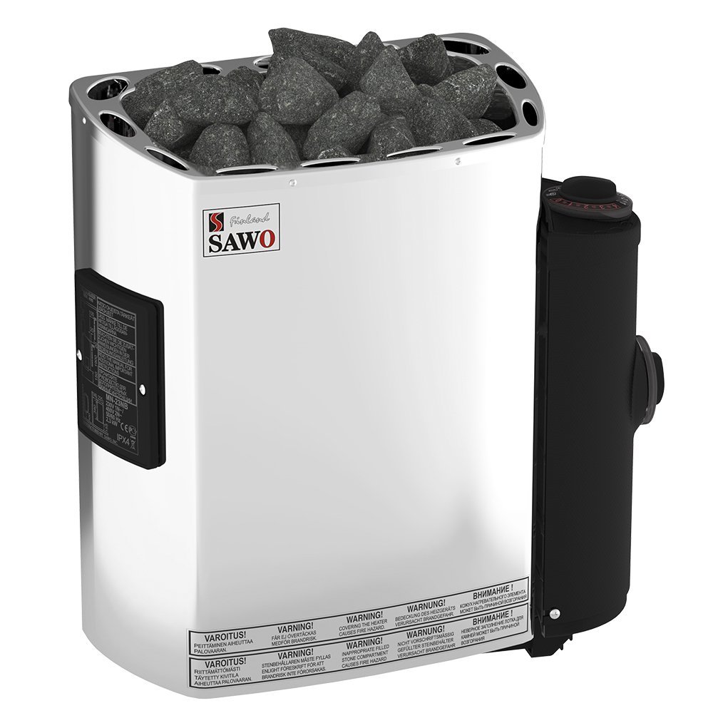 Sauna Poêle Électrique SAWO Mini X NB Trendline 3,6 kW 230V 400V avec Thermostat Minuterie
