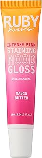 Ruby Kisses pH Lip Gloss, Intense Pink Tinted Lip Balm Stain, Mood Color Changing Lipstick with Mango Butter for Long-Lasting Hydration, Lightweight Non-Sticky Shine, Fuller & Smoother Lips