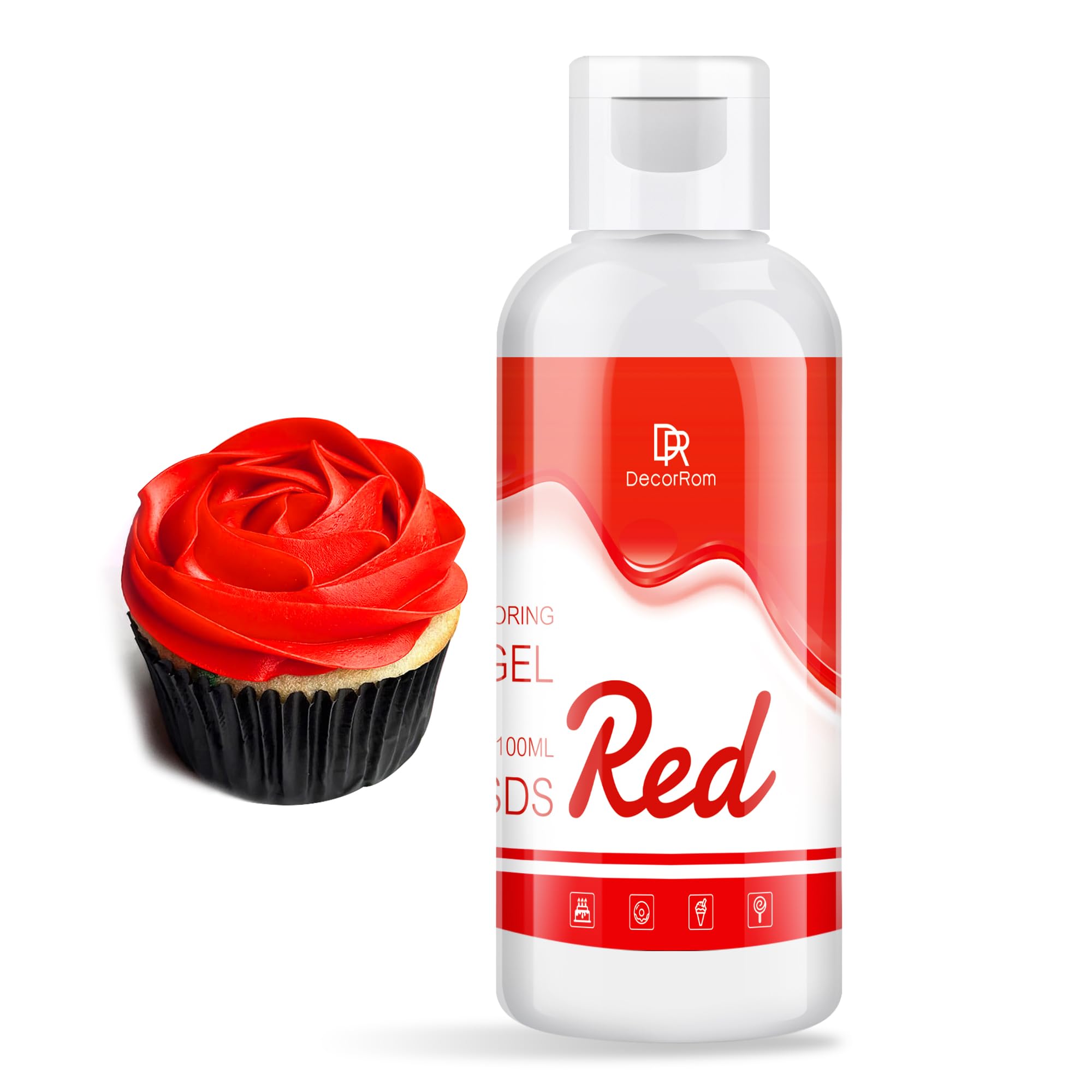 Lebensmittelfarbe Gel Rot - Konzentrierte Farbe für Kuchen, Backen und DIY - Zuckerfrei - |5oz Tortendeko Farbe - Ostere