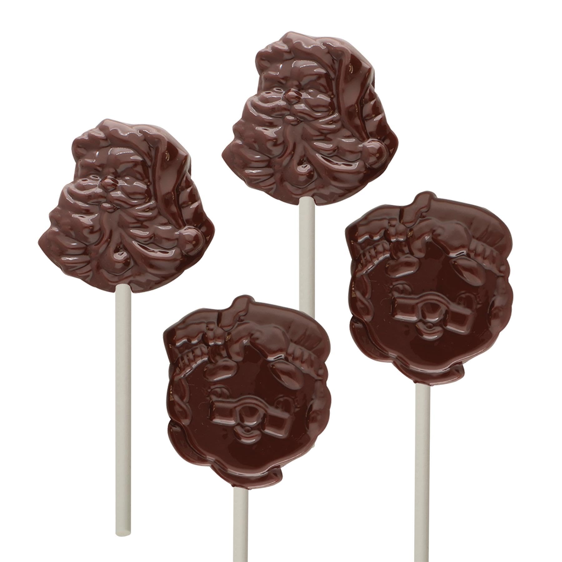 Moule à chocolat de Noël Mr and Mrs Cous avec kit d'alimentation pour sucettes (25 bâtons de sucettes, 25 sacs en cellophane, 25 attaches torsadées rouges, instructions de moulage (français non garanti)