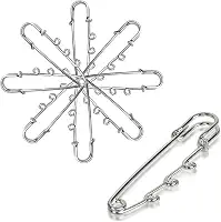 EQUIJUANCE 5 cm, pacote com 25 pinos de segurança grandes, broche de metal com 3 voltas para decoração de berloques, artesanato (25, prata)