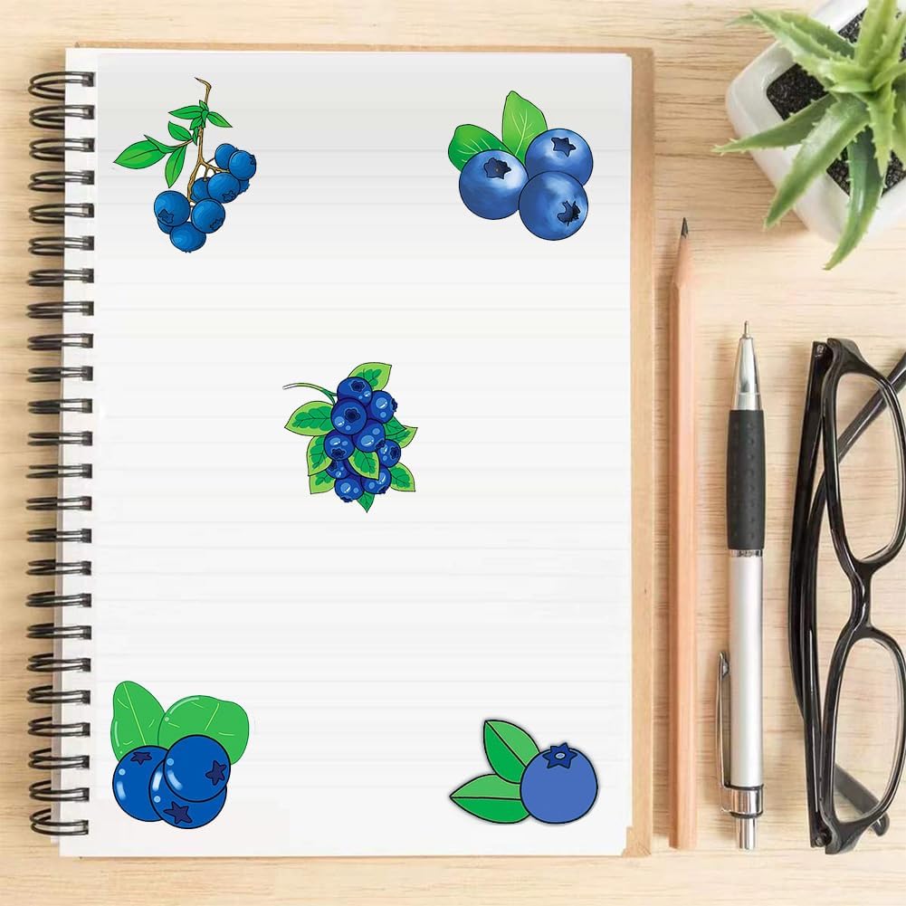 50Pcs Blueberry Stickers Waterproof Vinyl Decals image 5