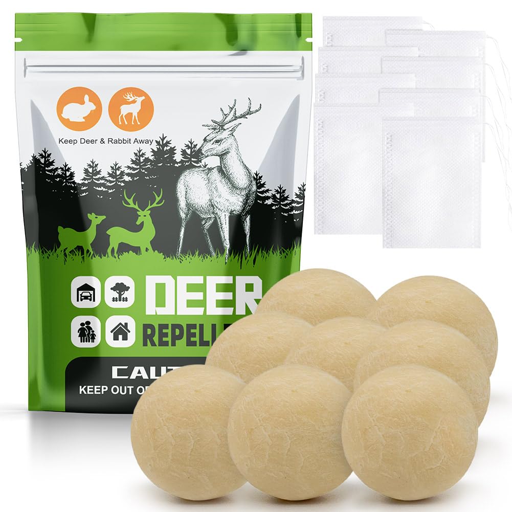 Deer Repellent Outdoor, Deer Repellent for Plants, Rabbit Repellent Outdoor, Rabbit Deterrent, Rabbit Repellent for Garden, Deer Deterrent for Garden, Deer Away- 8P, Green