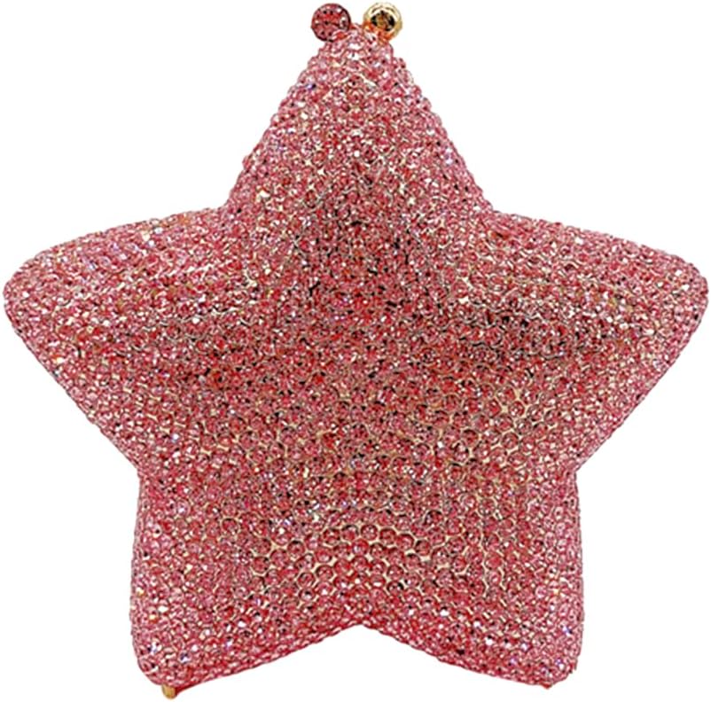 Women Rhinestone Star Shape Clutch Purse Unique Crystal Evening Bag Luxury Chain Handbag for Wedding Cocktail Party | Rhinestone, Star Shape, Crystal, Luxury, Chain, Wedding