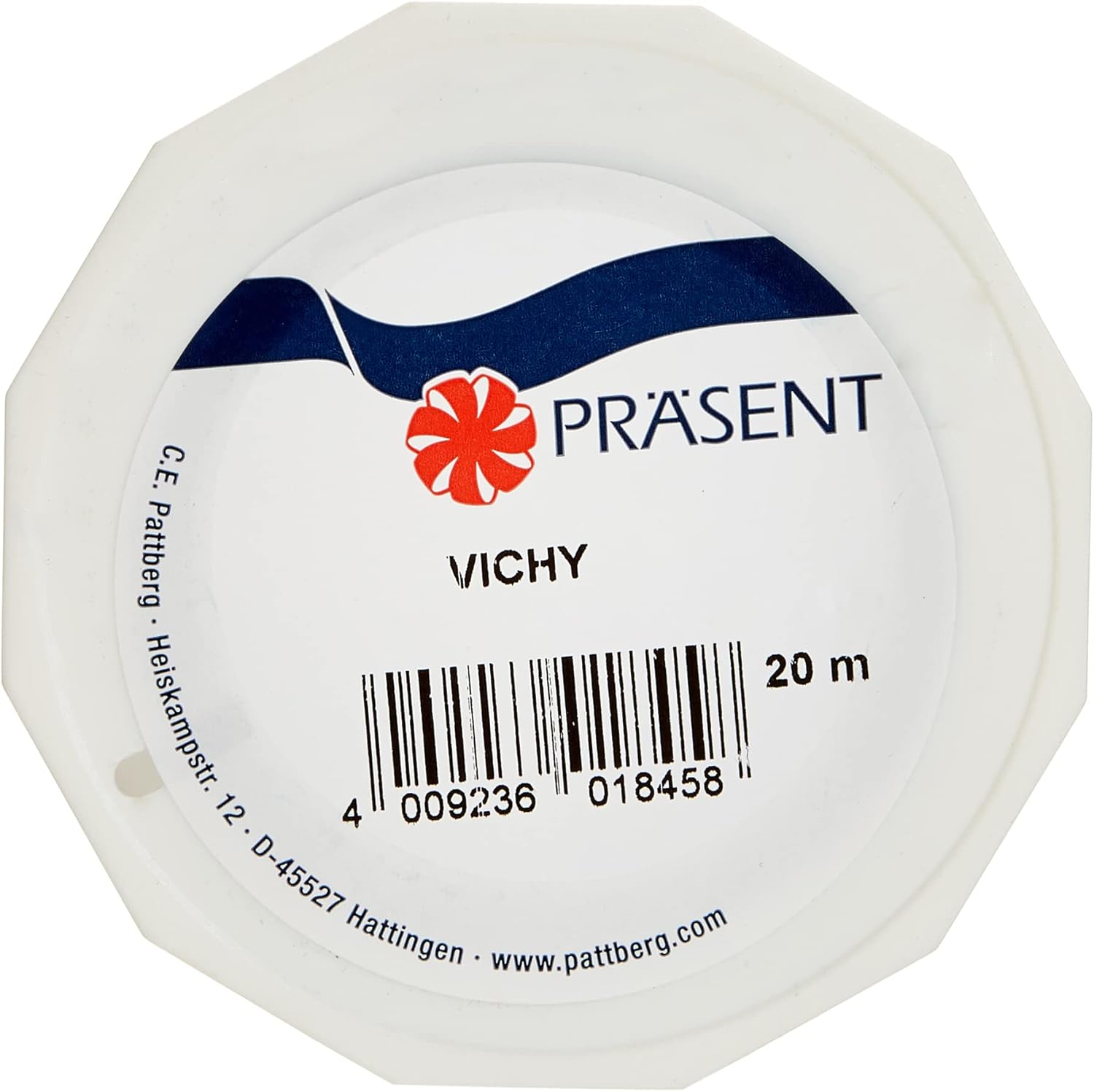 Präsent Ribbon Vichy Ribbon, 3/8 inch by 27 Yards, Royal Blue, 61910/20-614
