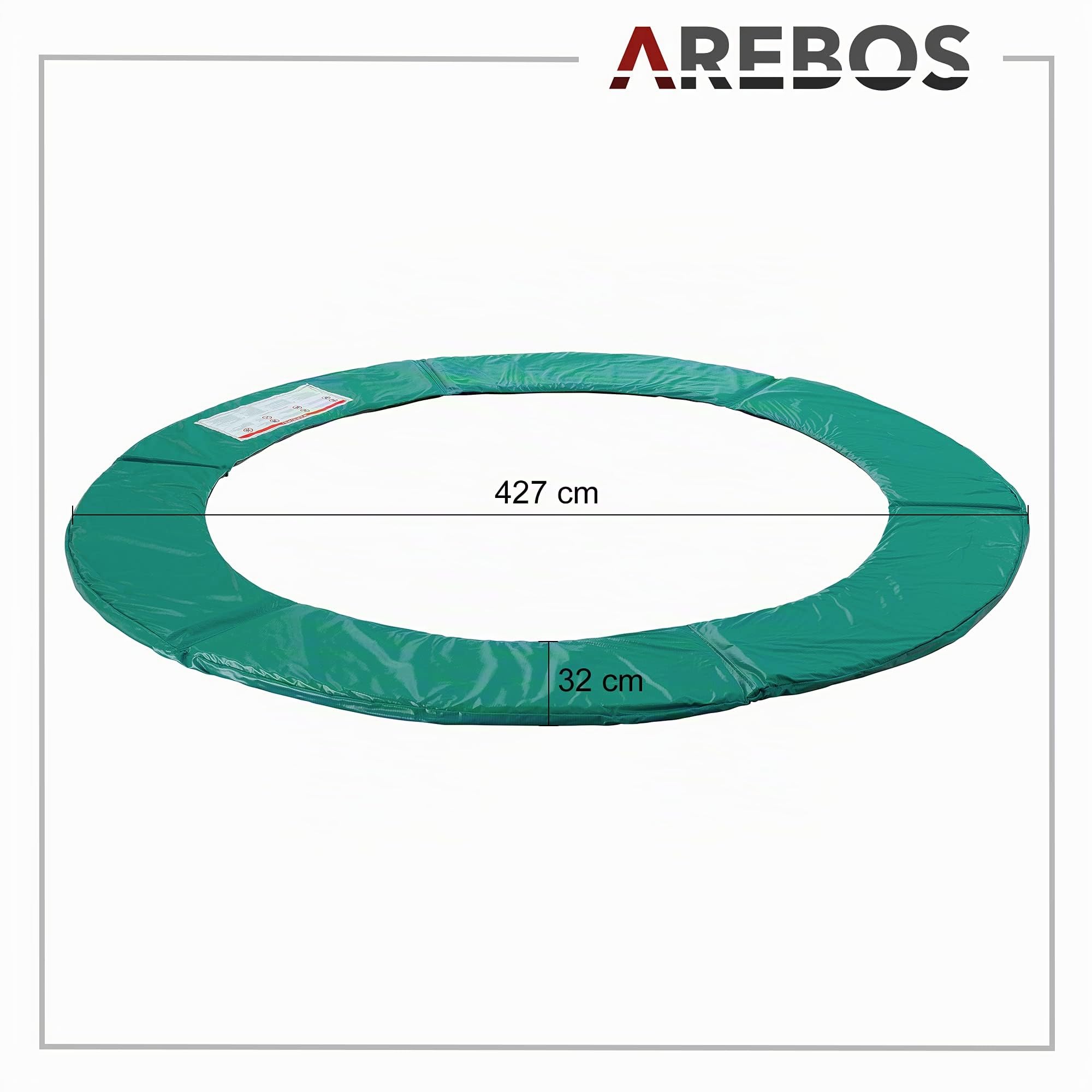 Arebos Protection de Ressort de Couverture de Bord de Trampoline | 427 cm | PVC et PE | résistant à la déchirure | 100% résistant aux UV
