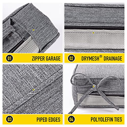 Sunrox Dryfast Foam Outdoor Bench Cushion With Drymesh Drainage, All-Weather Fadeshield Water Resistant Patio Furniture Cushions, Ultra Durable Low Maintenance Bench Seat Pads 42"X18" Heather Grey #TOP5