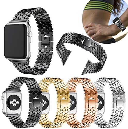 SMYTShop for Apple Watch Band, 38mm iWatch Band Stainless Steel Replacement Strap for Apple Watch Series 3 Series 2 Series 1