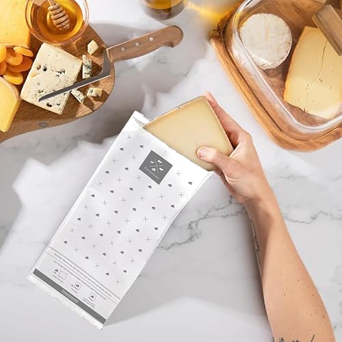 Miniatura 6 de Formaticum - Juego de 10 bolsas reutilizables para almacenamiento de queso  Tamaño 5" x 11"  Bolsa de almacenamiento de queso de grado profesional