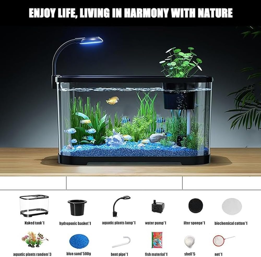 Acuario Inteligente para Mascotas con Filtro,Tipo básico Negro