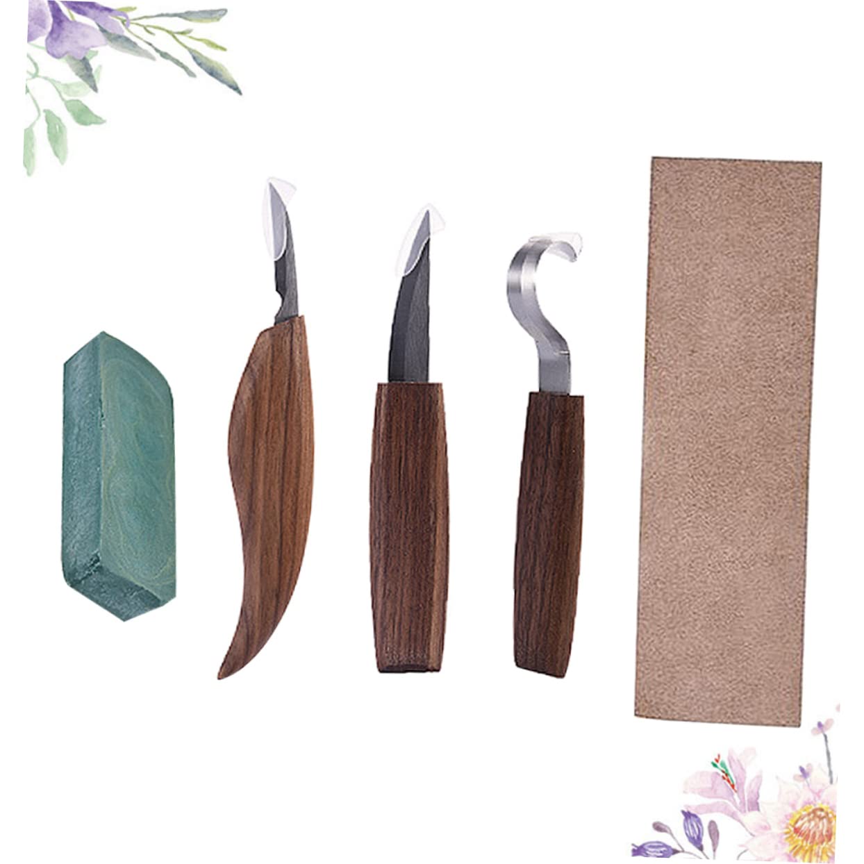 Kit Di Intaglio Per Legno Fai Da Te Manico in Legno Bulino e Strumenti Per Falegname Adatto Per Legni Teneri Come Tiglio Pino e Noce Americano Per Principianti e Lavori Artistici