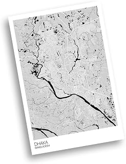 Modern Colored Hometown Poster of Dhaka Bangladesh 3 | 11x17 12x18 16x24 24x36 Unframed Wall Art | Minimalism City Traveler Print | Minimal Gift | Minimalist Home Office Decor