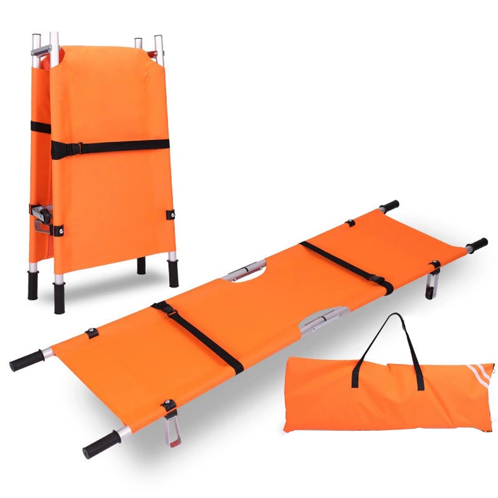 SWENEEN Portable Emergency Stretcher On Wheels,First Aid Equipment,Travel Patient Transport Stretcher,Trauma Kit For Emergency Rescue,Ambulance,