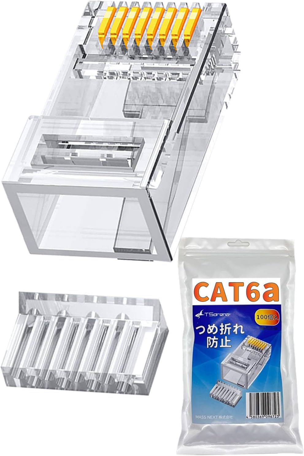 Amazon.co.jp: 日本製線 高性能ギガビット伝送対応LANケーブル (Cat5e) 100m巻(橙色) 0.5 - 4P NSEDT ...
