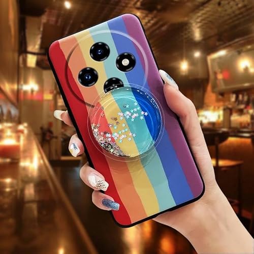 Phone Case Compatible with Oukitel C5 2025, Rotatable stand cute Kickstand Glitter TPU Anti-knock Skin feel silicone Durable Pro
