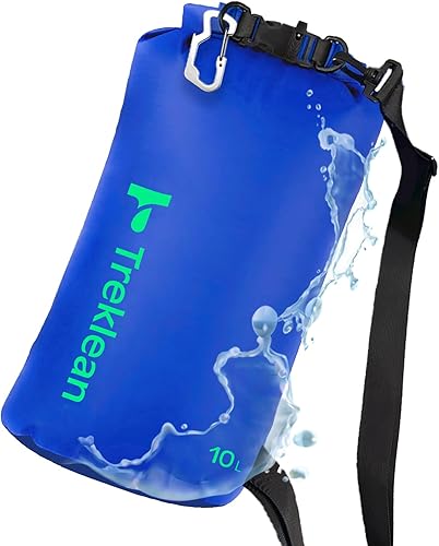 Bolsas secas ligeras impermeables para kayak, 5L10L20L35L, saco seco impermeable para viajes, barco, campamento, playa (azul, 10 L)