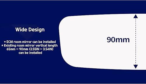 Miniatura 10 de DABOK - Espejo retrovisor panorámico de gran angular sin marco, espejo retrovisor universal con clip interior en espejo retrovisor plano, sin punto