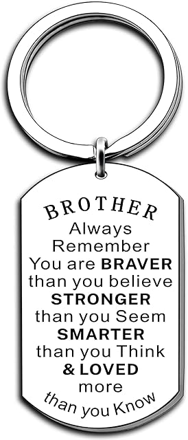 AMZQ Brother Keyring Gifts Brother Birthday Gifts from Sister Brother Inspirational Gifts for Brother Graduation Christmas Present