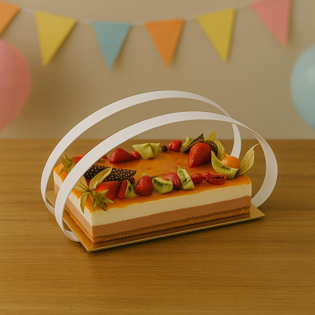 1 Paquete de Tiras de Cartón para Tartas, 75x4cm, Color Blanco, 5 Kgs, Salva Tartas, Pastelería, Panadería, Resistentes, Flexibles