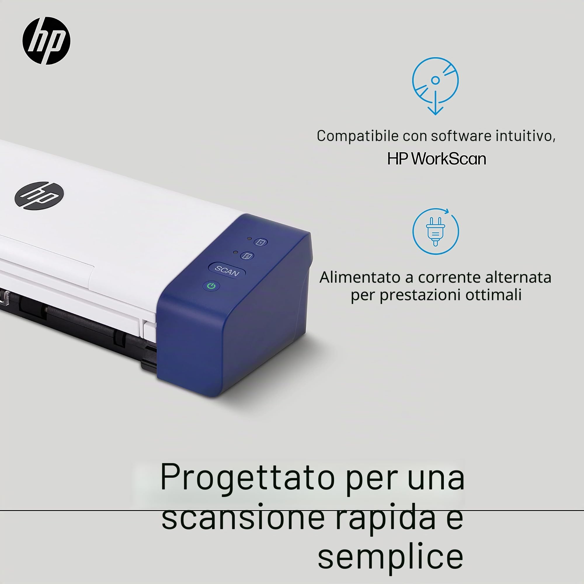 HP Scanner portatile portatile per documenti e foto Duplex USB portatile con vassoio di alimentazione automatica per scansione digitale su 2 lati