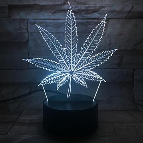Miniatura 7 de 420 hojas 3D LED lámpara de mesa luz nocturna ilusión visual óptica decoración del hogar iluminación