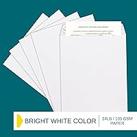 Vista 5 de Sobres catálogo con cierre adhesivo - Sobre grande color blanco brillante - 28LB apertura - Paquete de 35, Blanco