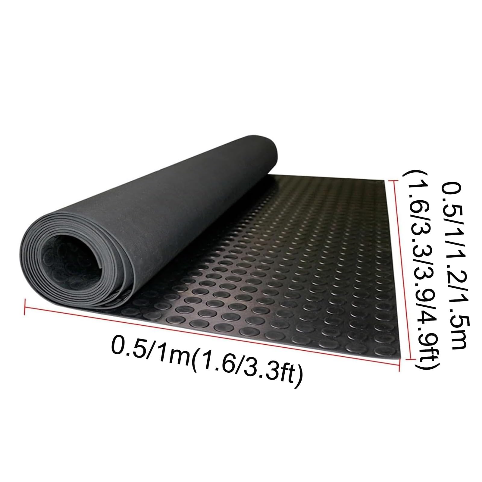 Genérico Alfombrilla de Goma Negra de 3 mm de Grosor - Antideslizante, ignífuga y Retardante de Llama - Versátil para garajes, almacenes y cocinas - Tamaño Recortable: 1 x 1,2 m (3,3 x 3,9 pies)
