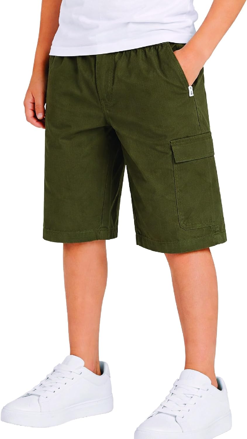 DKNY Boys Shorts - Lightweight Performance Stretch Quick Dry Athletic Cargo Shorts for Boys with Pockets & Elastic Waistband