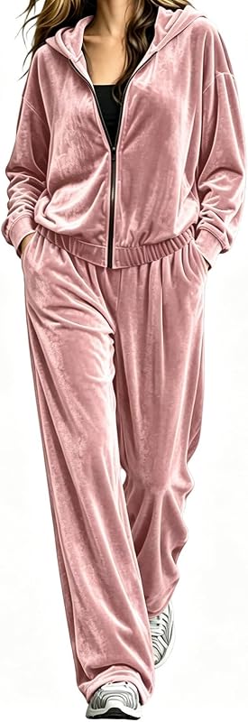 Cethrio Velour Tracksuit Womens 2 Piece Velvet – product photo 7 of 7