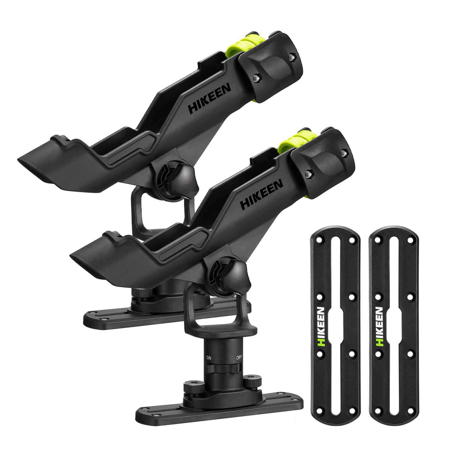 Hikeen Kayak Fishing Rod Holder, Fishing Boat Rod Holder for Track Mount / Deck Mount, Fishing Rod Holders for Boat, 360 Degree Adjustable Fishing Pole Holders with Track