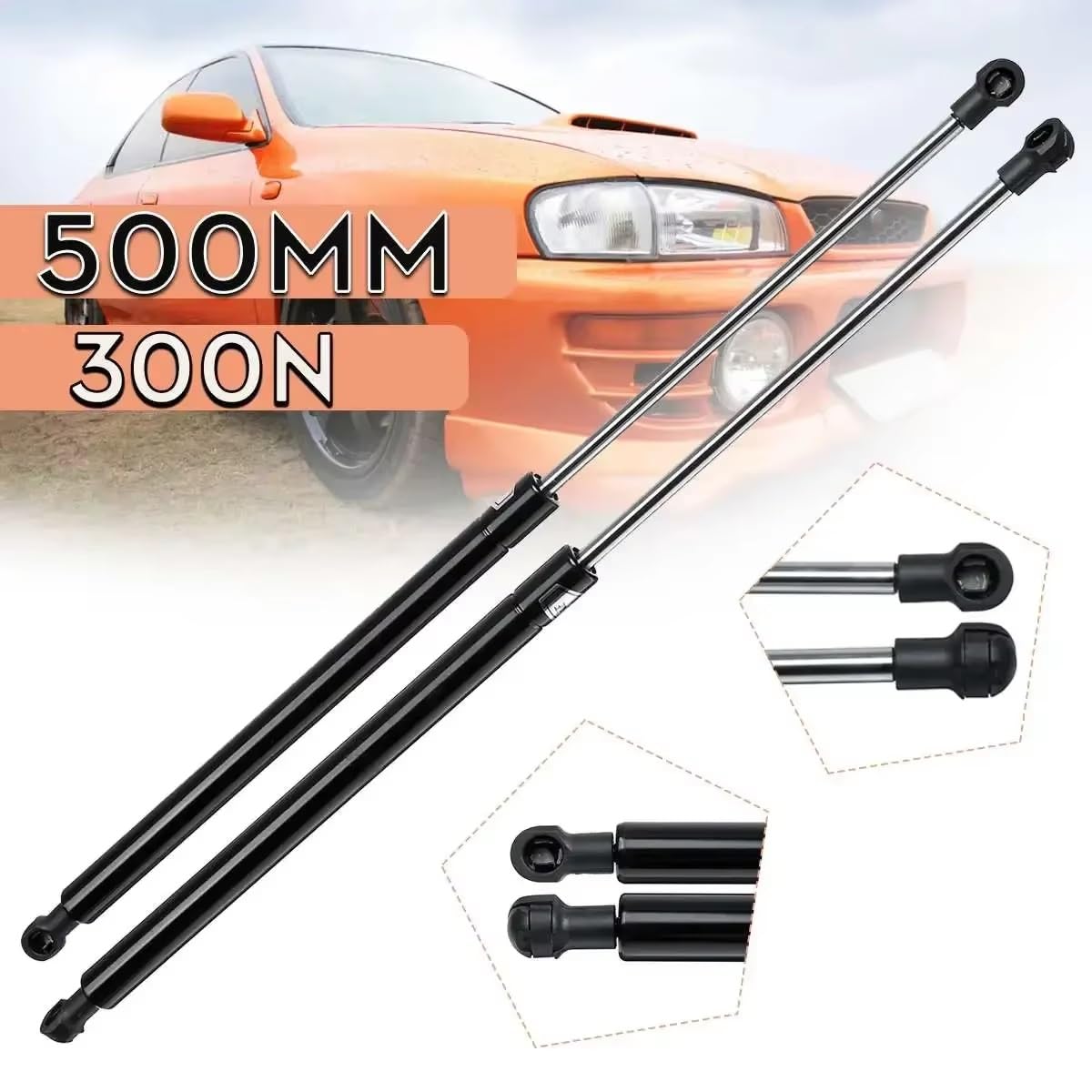 2X Universel 50cm 500mm 300N Coffre Arrière Hayon Botte Amortisseur De Levage Ressorts à Gaz Hayon