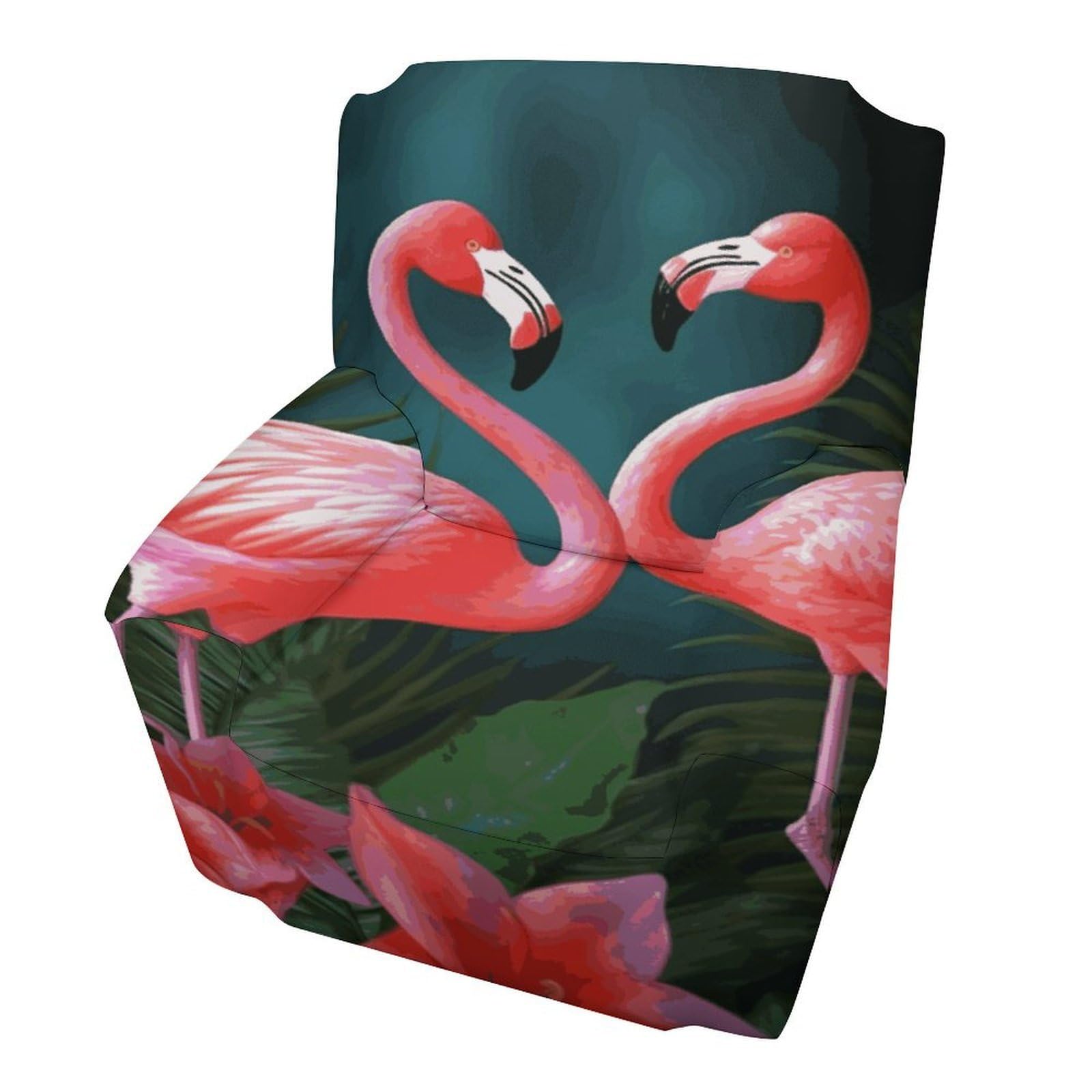 Fodpand Style Flamingo Flowers Sofa Cover Soft 1 Seater Sofa Slipcover For Pets Washable,Couch Cover With Elastic Straps Furniture Protector
