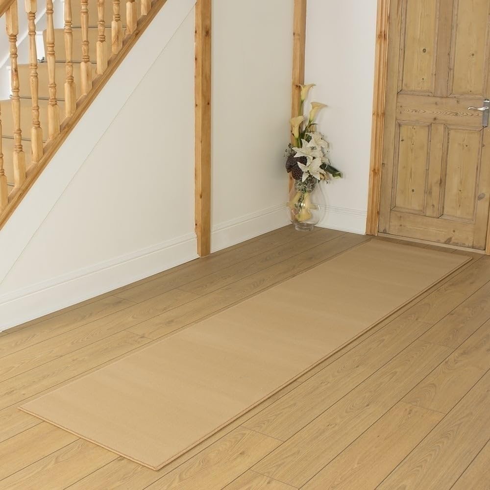 runrug Soft & Luxurious Hallway Runner Rug - Comfortable Carpet for Hall, Kitchen & Corridor - Multiple Sizes - Stain-Resistant, Dirt-Resistant - 200cm x 240cm - 9mm Thick - Plain, Beige — image 1