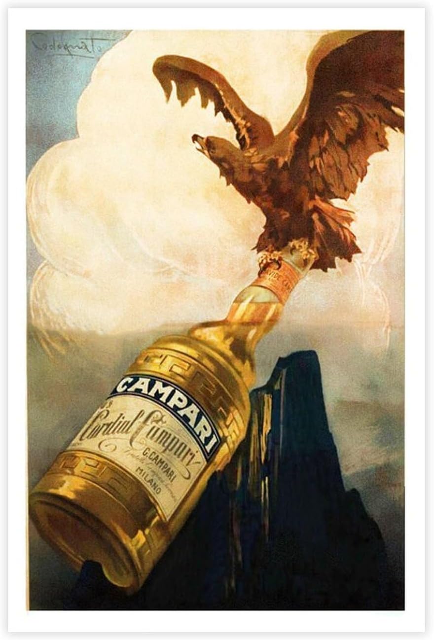 BMtyDG Campari Vintage Food And Drink Poster 3 Canvas Poster Wall Art Prints Room Aesthetic Murals Bedroom And Living Decorations Unframe 12x18inch