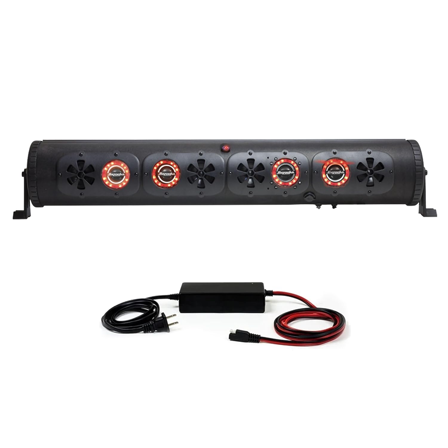 Bazooka 36-Inch G3 Bluetooth Party Bar Bundle with AC DC Adapter 450W Power Amplifier LED Lights Party Button