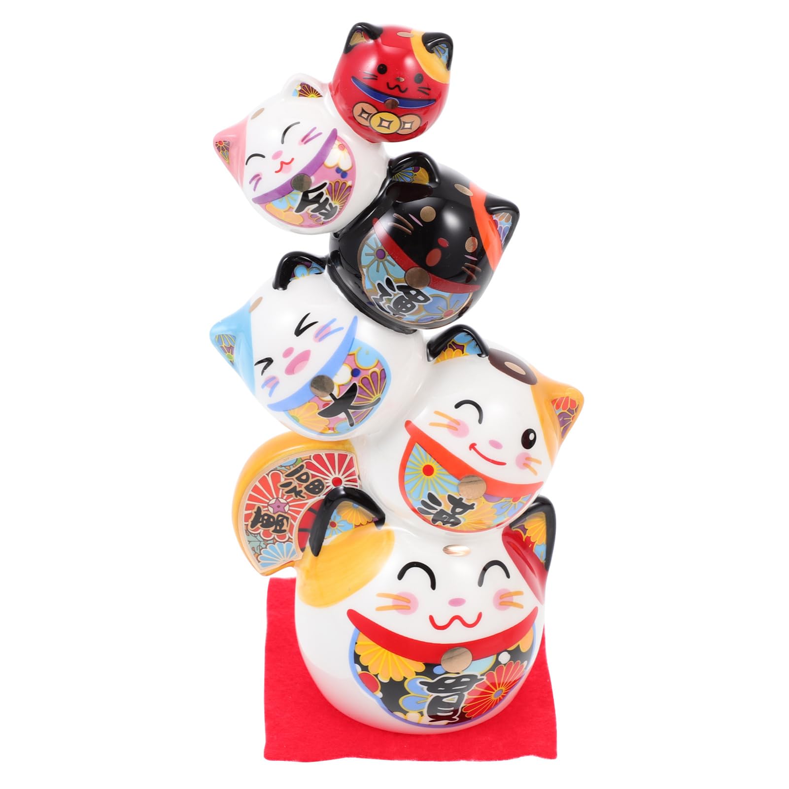 Ornement japonerie céramique blanc style Dharma petit objet déco maison unique