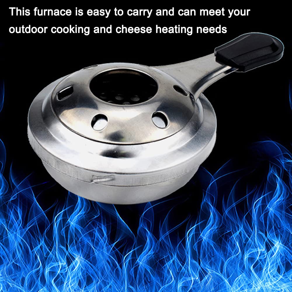 Lixada Fornello in acciaio inox, bruciatore per fonduta, mini bruciatore per alcool, per fonduta, da campeggio, da viaggio, per barbecue, da cucina