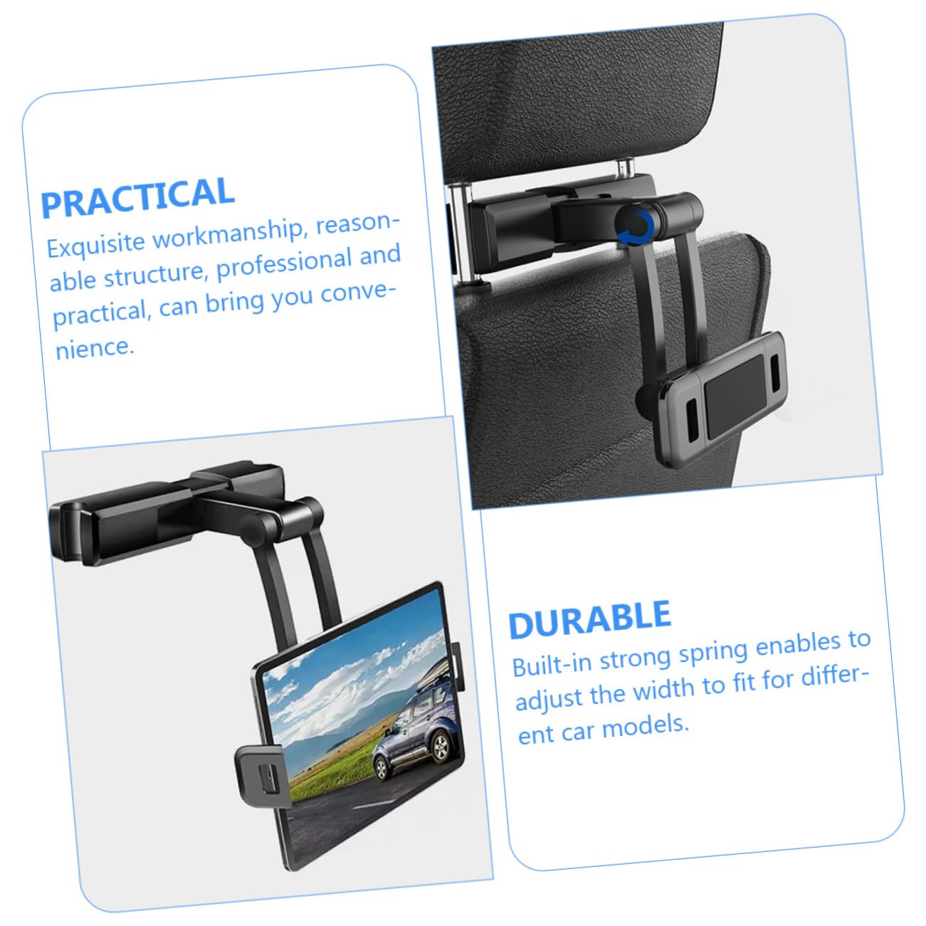 Mipcase Car Headrest Tablet Holder Tablet Mount for Backseat Secure Phone Holder Protective Compatible All Smartphones