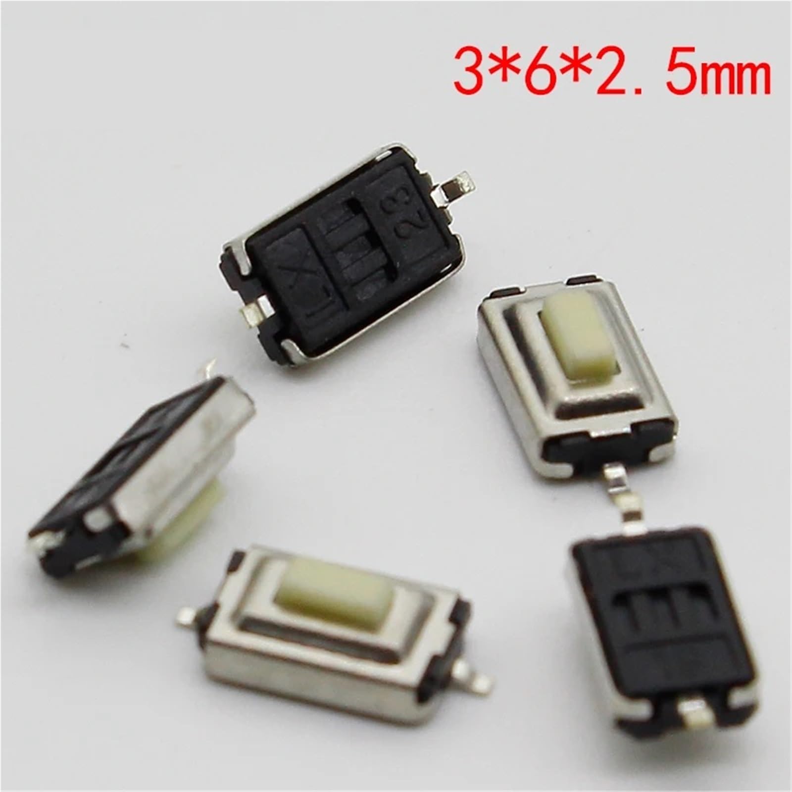 50 pz/lotto SMT 3x6x2.5MM 2PIN Tattile Tatto Pulsante Micro Interruttore G73 Auto-reset Momentaneo