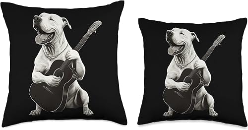 Miniatura 3 de Dogo argentino gift for dog mom women Dogo Argentino - Almohada de perro musical para tocar guitarra, 16 x 16 pulgadas, multicolor