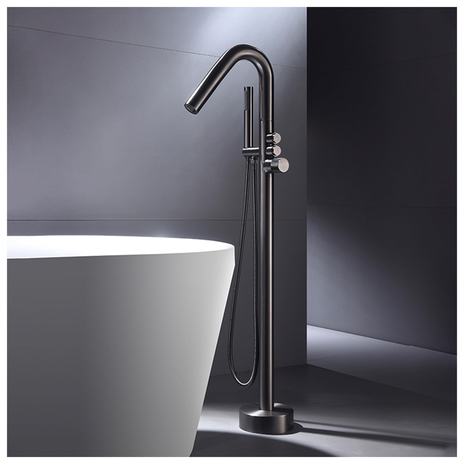 Mitigeur de baignoire îlot en laiton robuste pour robinetterie luxe
