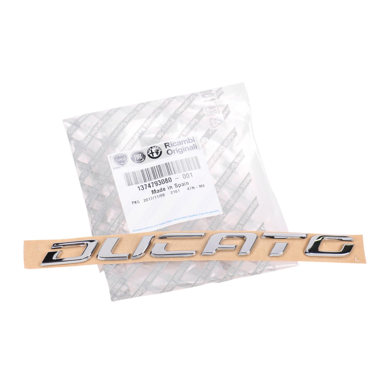 Scritta Originale Fiat Ducato Posteriore – Emblema 'Ducato' Dal 2014, OEM 1374793080, Lunghezza 19.5 Cm