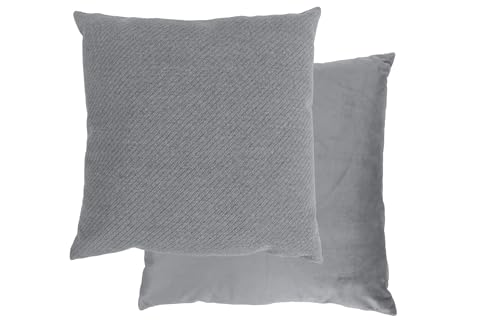 Coussin tricot gris 45x45 cm avec housse lavable Sehlbach - 4