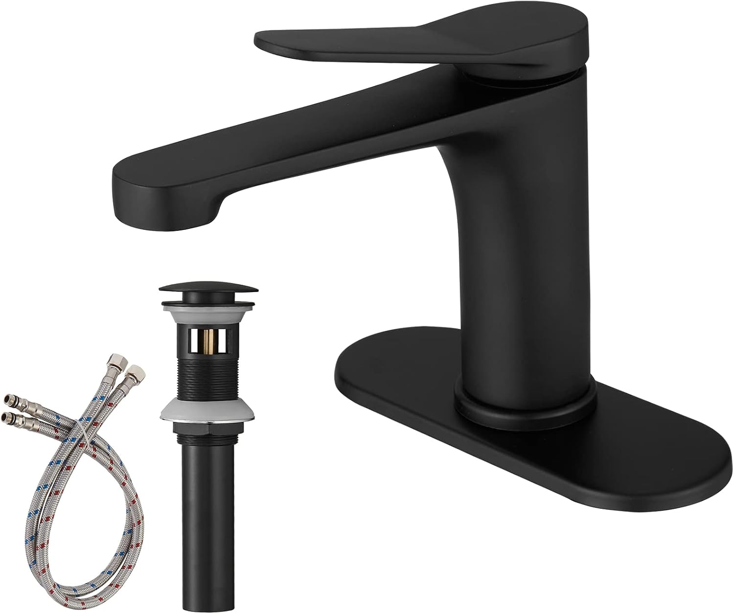 Matte Black Bathroom Faucet Single Hole Single Handle Basin Sink Faucet