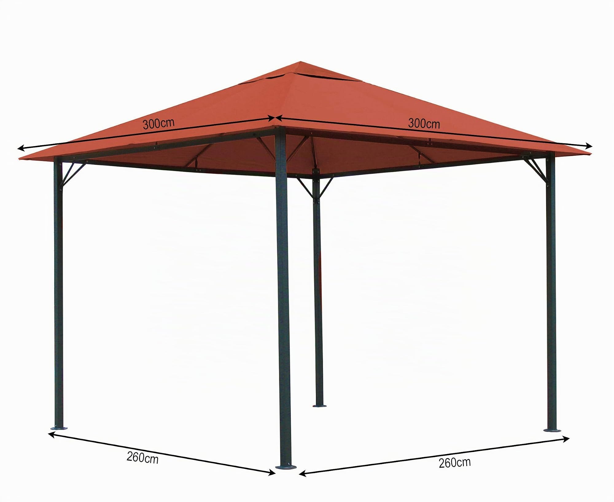 Quick-Star Metal jardín Carpa Niza 3 x 3 m Antiguo pérgolas Terra