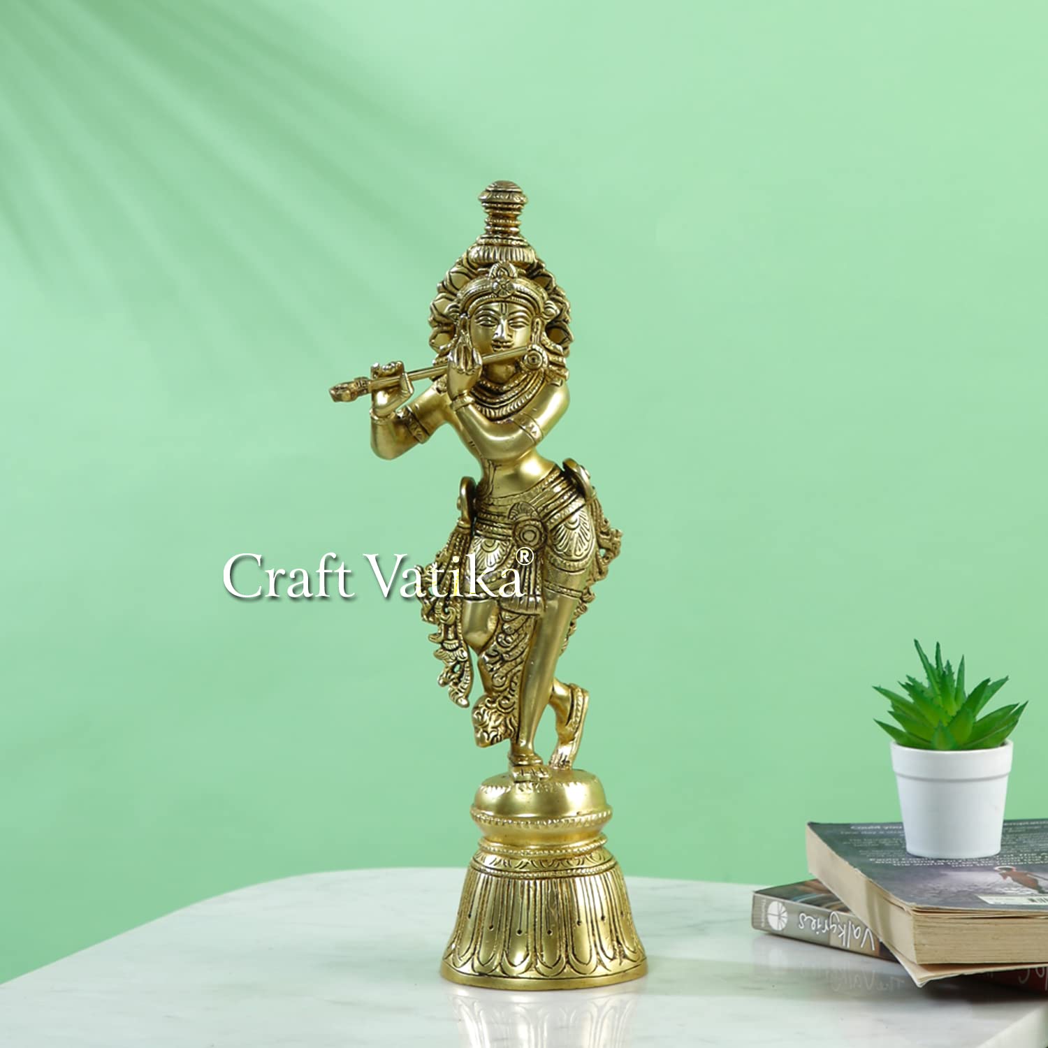 Buy CraftVatika Lord Krishna Idol Statue Brass Krishna Idols Showpiece