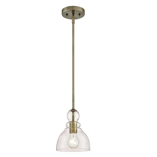 Expert Review: CLAXY Ecopower Vintage Glass Pendant Light 11 Westinghouse Lighting 6356500 Adjustable Indoor Mini-Pendant Light, Antique Brass Finish with Handblown Clear Seeded Glass