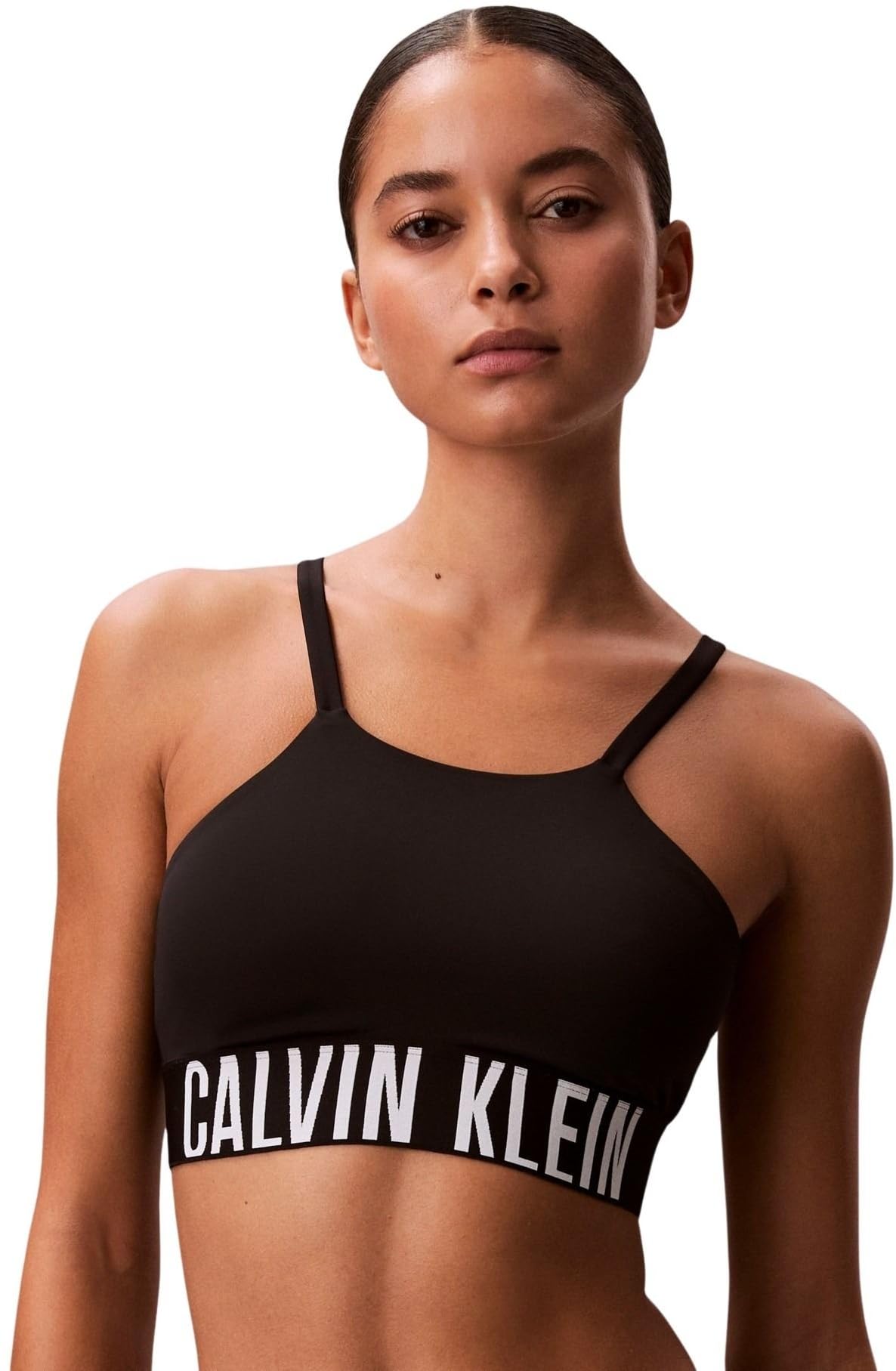 Calvin Klein Women Bralette LV00Q61187 Swim Tops, Black (Black), L