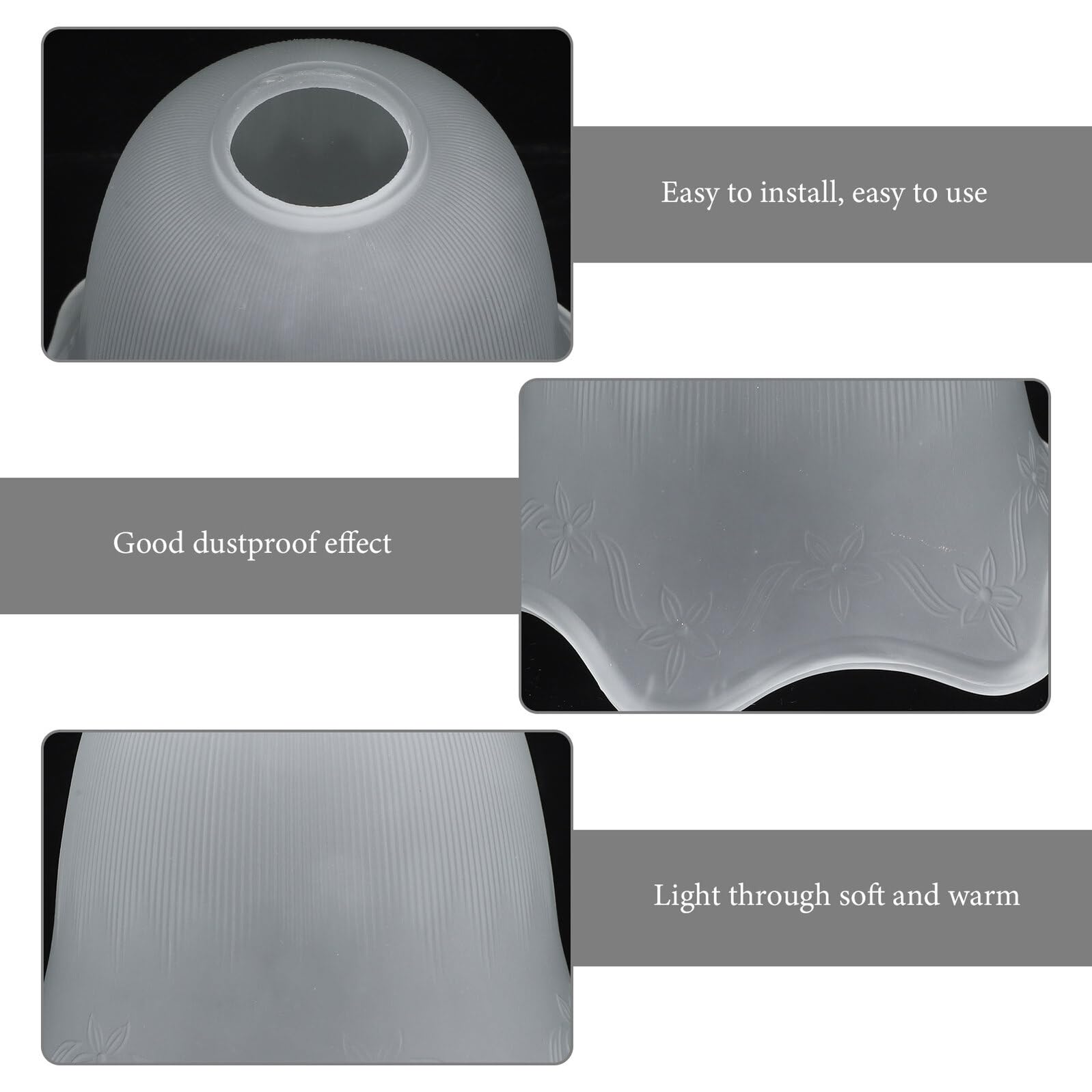 2 pezzi Paralumi in Vetro Delicati per Lampade Soffitto Design Elegante e Protettivo per Abat-jour Moderne in Camera da Letto